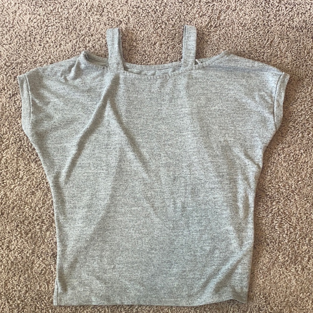 Cold shoulder blouse Small / heather grey